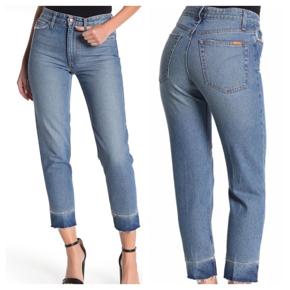 Joe's Jeans Frayed High Rise Straight Crop…